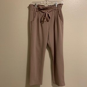 Mauve Paper Bag Pants